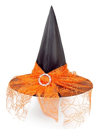 ieftine Palarie-Pentru femei Modă Petrecere Halloween Mascaradă Pălărie de petrecere Culoare pură Plasă Negru Oranj Pălărie Portabil Cosplay / Toamnă / Iarnă / Epocă