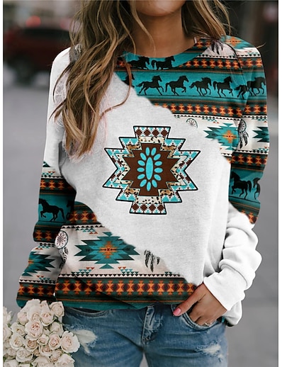 cheap Women&#039;s Tops-Women&#039;s Animal Sweatshirt 3D Print Casual Hoodies Sweatshirts  White