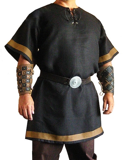 cheap Cosplay &amp; Costumes-Warrior Punk &amp; Gothic Medieval Renaissance 17th Century Blouse / Shirt Men&#039;s Costume Wine / Green / Black Vintage Cosplay Party