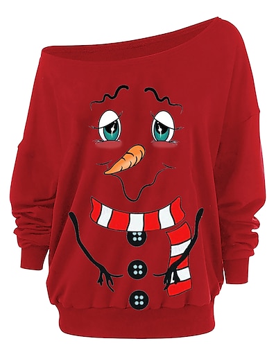 cheap Women&#039;s Tops-Women&#039;s Reindeer Pullover Christmas Hoodies Sweatshirts  Black Red White