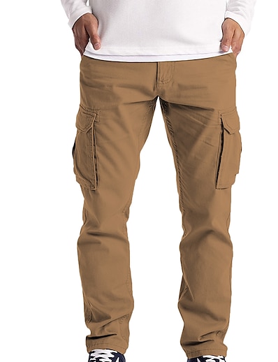 povoljno Muške hlače-duge kargo hlače za muškarce, teretne hlače radna odjeća borbena sigurnost teret 6 hlača pune hlače udobna muška moda tamno siva