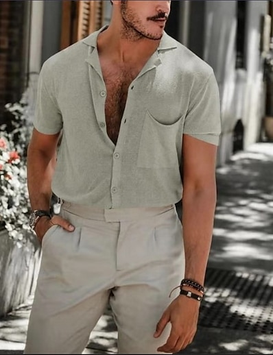 economico Abbigliamento uomo-Per uomo maglietta Di base Sottile Primavera estate Nero Verde chiaro