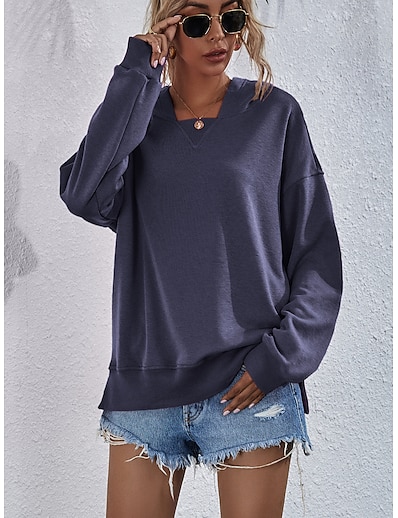 cheap Women&#039;s Tops-Women&#039;s Plain Hoodie Sweatshirt Casual Sports Active Streetwear Hoodies Sweatshirts  Blue Pink Fuchsia