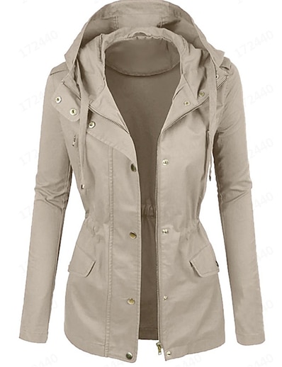 cheap Plus size-Women&#039;s Plus Size Jacket Pocket Plain Causal Vacation Hoodie Long Sleeve Spring Summer Regular Black Gray Pink L XL XXL 3XL 4XL