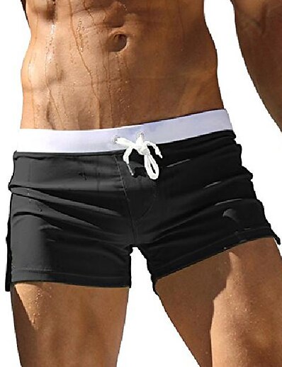 baratos Corrida, Jogging &amp; Caminhada-calça de banho masculina de secagem rápida e leve calça curta com cordão shorts preto 2 m