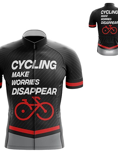cheap Cycling-21Grams® Men&#039;s Cycling Jersey Short Sleeve Graphic Bike Mountain Bike MTB Road Bike Cycling Jersey Top Black Breathable Quick Dry Moisture Wicking Spandex Polyester Sports Clothing Apparel
