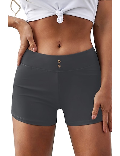 cheap Women&#039;s Bottoms-Women&#039;s Casual / Sporty Athleisure Shorts Hot Pants Short Pants Stretchy Casual Weekend Plain Mid Waist Comfort Slim Blue Black Gray S M L XL