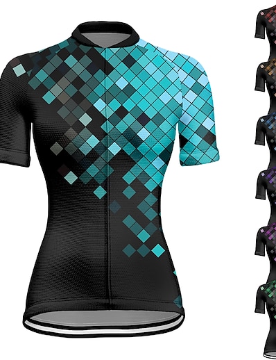 cheap Cycling-21Grams® Women&#039;s Cycling Jersey Short Sleeve Bike Mountain Bike MTB Road Bike Cycling Jersey Top Green Purple Yellow Breathable Quick Dry Moisture Wicking Spandex Polyester Sports Clothing Apparel