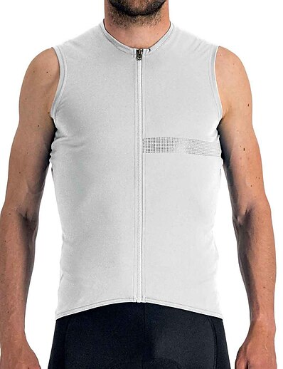 cheap Cycling-21Grams® Men&#039;s Cycling Vest Sleeveless Polka Dot Bike Mountain Bike MTB Road Bike Cycling Top White Blue Breathable Quick Dry Moisture Wicking Spandex Polyester Sports Clothing Apparel / Athleisure