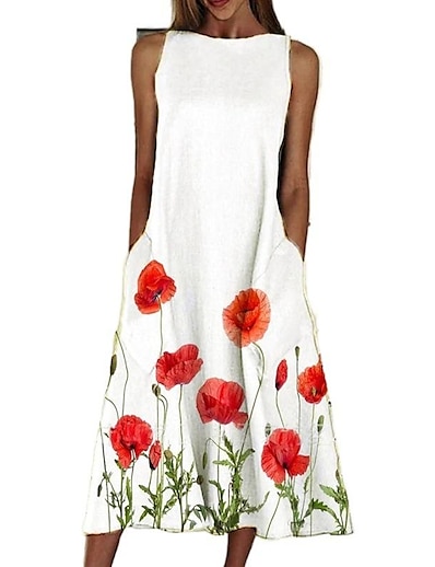 billige Basic kollektion-wsih grænseoverskridende direkte levering dametøj sommer ny nederdel blomsterprint elegant kjole