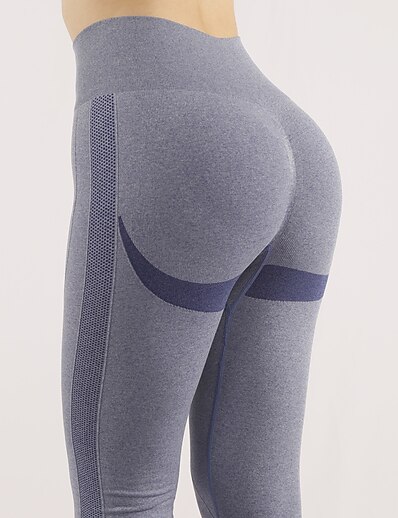 cheap Women&#039;s Bottoms-Women&#039;s Casual / Sporty Athleisure Tights Leggings Ankle-Length Pants Stretchy Weekend Yoga Color Block High Waist Tummy Control Butt Lift Slim Black Blue Gray Brown S M L