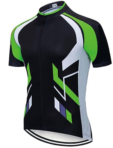 cheap Cycling-21Grams® Men&#039;s Cycling Jersey Short Sleeve Bike Mountain Bike MTB Road Bike Cycling Top Green Yellow Rosy Pink Breathable Quick Dry Moisture Wicking Spandex Polyester Sports Clothing Apparel