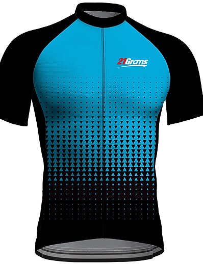cheap Cycling-21Grams® Men&#039;s Cycling Jersey Short Sleeve Polka Dot Gradient Bike Mountain Bike MTB Road Bike Cycling Top Green Yellow Sky Blue Breathable Quick Dry Moisture Wicking Spandex Polyester Sports
