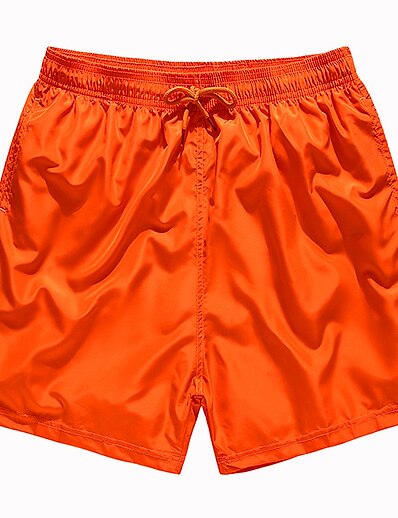 cheap Men&#039;s Bottoms-Men&#039;s Casual Fashion Elastic Waist Shorts Beach Shorts Short Pants Micro-elastic Sports Outdoor Daily Solid Color Mid Waist Comfort Soft Black Royal Blue Orange Red Navy Blue M L XL XXL 3XL