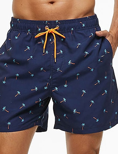 cheap Surfing, Diving &amp; Snorkeling-Men&#039;s Quick Dry Swim Shorts Swim Trunks Mesh Lining Drawstring with Pockets Board Shorts Bathing Suit Printed Swimming Diving Surfing Beach Spring Summer