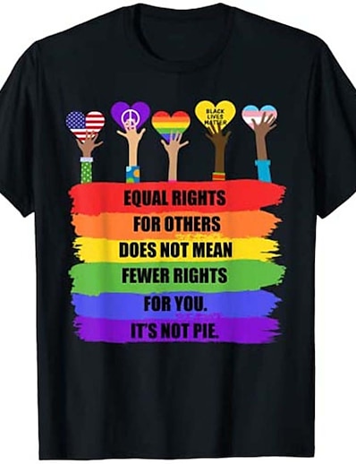 Χαμηλού Κόστους Κοστούμια μεταμφίεσης-Εμπνευσμένη από Παρέλαση Υπερηφάνειας Υπερηφάνεια LGBT Gay Pride Σημαία του Ουράνιου Τόξου 100% Πολυέστερ Κοντομάνικο Anime Χαράκουκου Γραφικό Καβάι Anime Φανέλα Για Ανδρικά / Γυναικεία