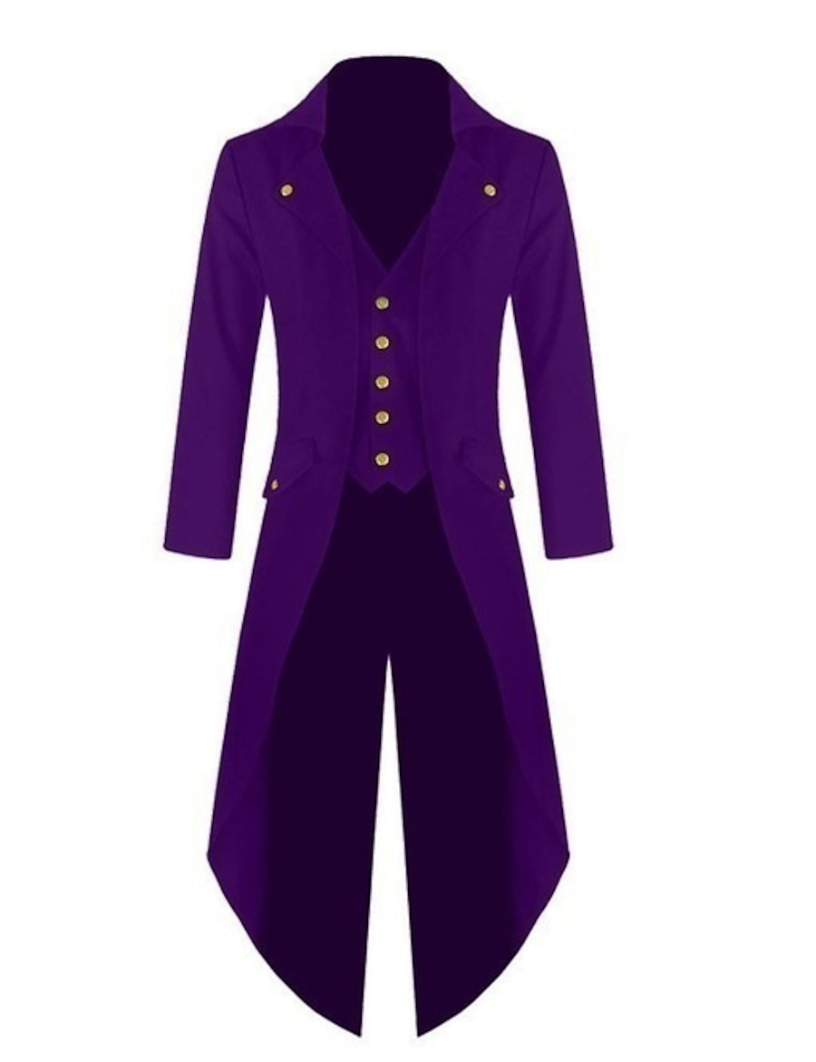  men's steampunk tailcoat jacket black gothic victorian coat vtg (m (fits to chest 38''-40''))