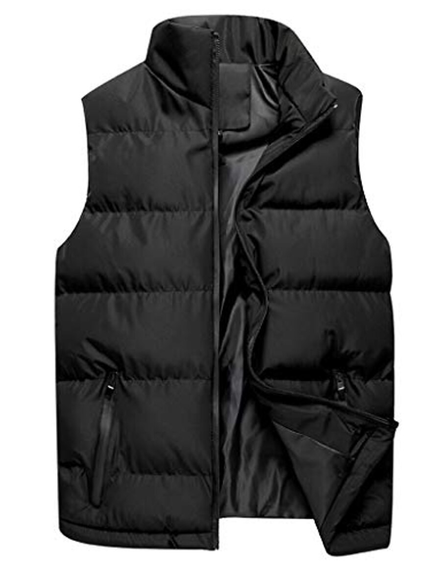  Men's Down Vest Winter Dailywear Regular Coat Regular Fit Jacket N / A Blue Black Red