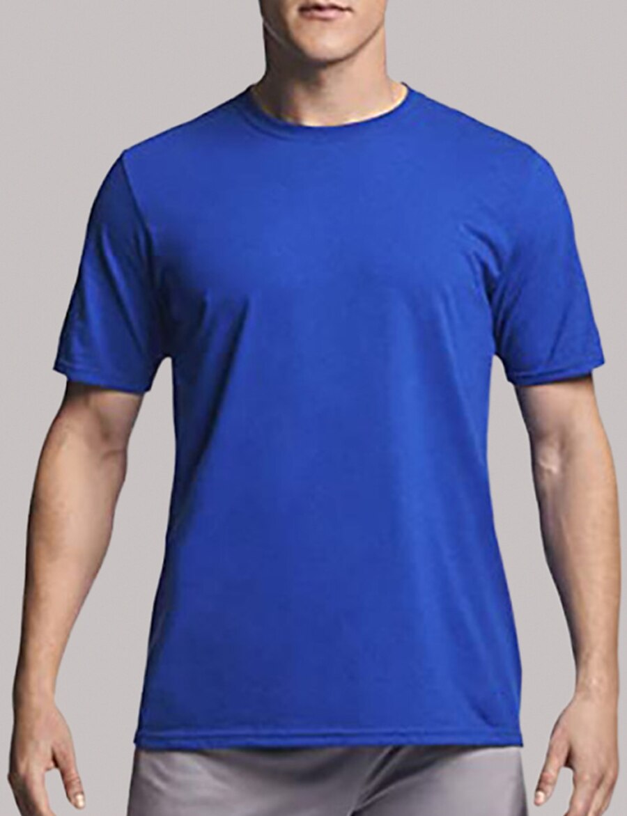  Men's T shirt Tee Solid Colored non-printing Round Neck Casual Daily Short Sleeve Slim Tops Basic Royal blue 1 White Black / Machine wash