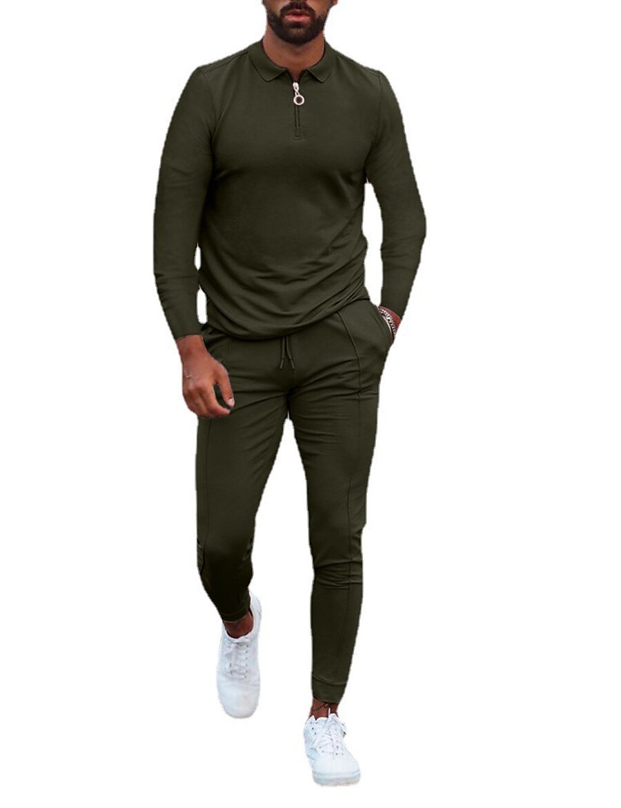  cross-border men‘s autumn new long-sleeved slim trend casual fashion sports suit trend
