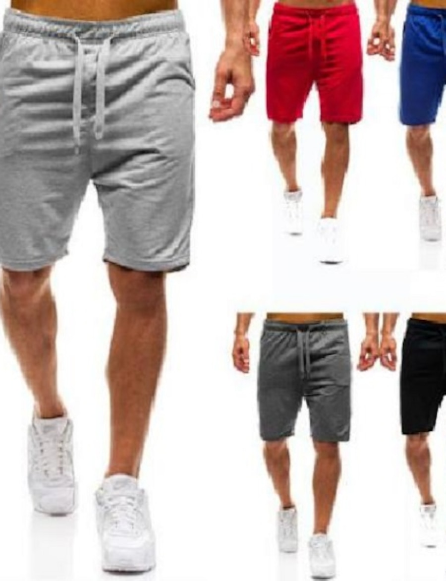  Men's summer new casual shorts five-point pants sports pants solid color beach