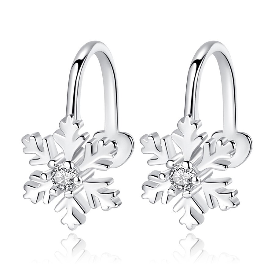  1 Pair Clip on Earring Women's Christmas Daily Classic Rhinestone Alloy Snowflake