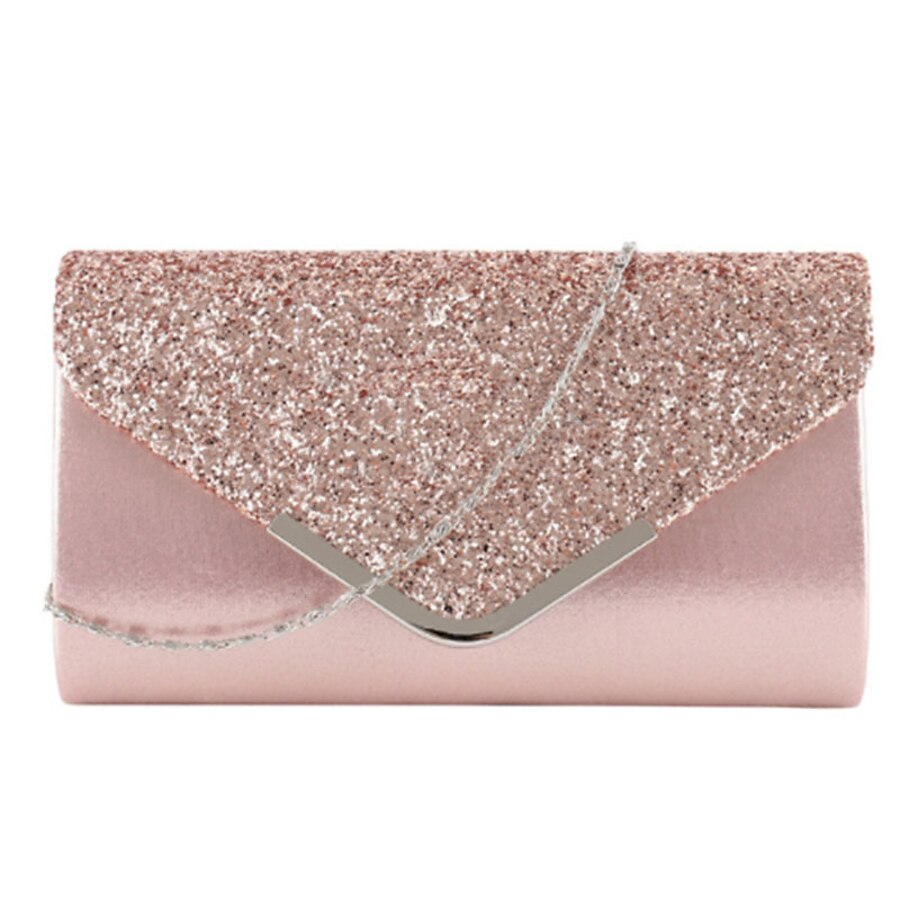  Women's Evening Bag Wedding Bags Handbags PU Leather Evening Bag Glitter Party Event / Party Holiday Solid Color Glitter Shine Black Pink Gold Silver / Fall & Winter