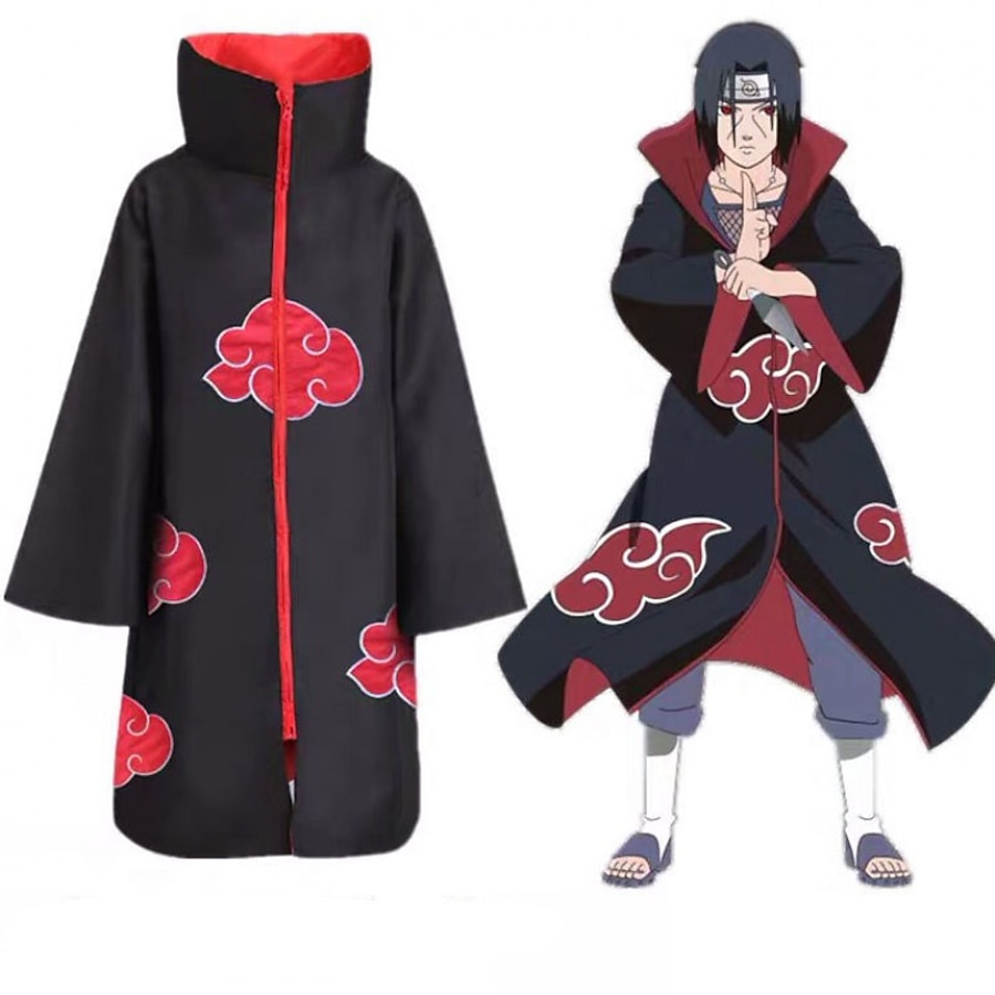  Ispirato da Naruto Akatsuki Anime Costumi Cosplay Giapponese Manga Abiti Cosplay Mantello Manica lunga Per Per uomo