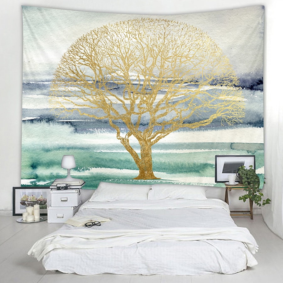  Wall Tapestry Art Decor Blanket Curtain Picnic Tablecloth Hanging Home Bedroom Living Room Dorm Decoration Fantasy Abstract Tree Hanging