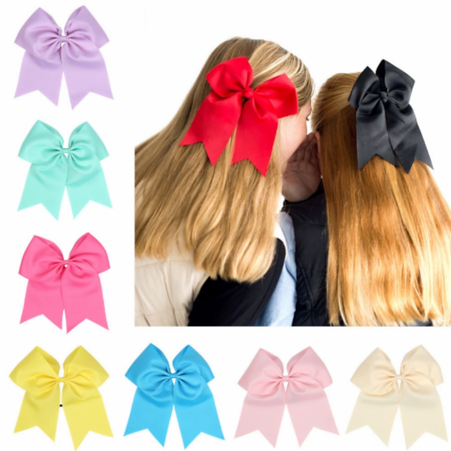  1pcs Kids / Toddler Active / Sweet Girls' Black / White / Blue Bow Solid Colored Hair Accessories Polyester Blue / Purple / Yellow One-Size / Hair Tie