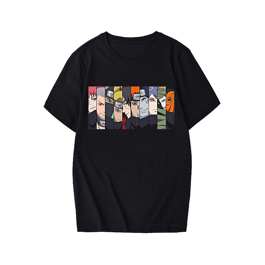  Inspired by Naruto Cosplay Costume T-shirt Akatsuki Uchiha Itachi Graphic Prints 100% Cotton T-shirt Printing Harajuku Graphic For Men's / Women's / Knee Socks / Toe Socks / Cut Edge / Raw Edge