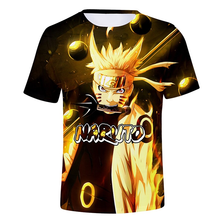  Inspired by Naruto Cosplay Costume T-shirt Naruto Uzumaki 3D 100% Polyester T-shirt Printing Harajuku Graphic For Men's / Women's
