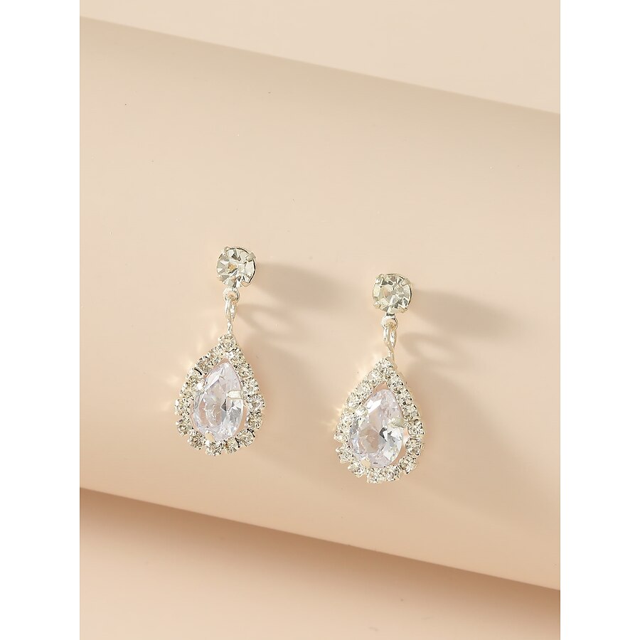  1 Pair Drop Earrings Earrings Women's Wedding Birthday Gift Briolette Imitation Diamond Alloy