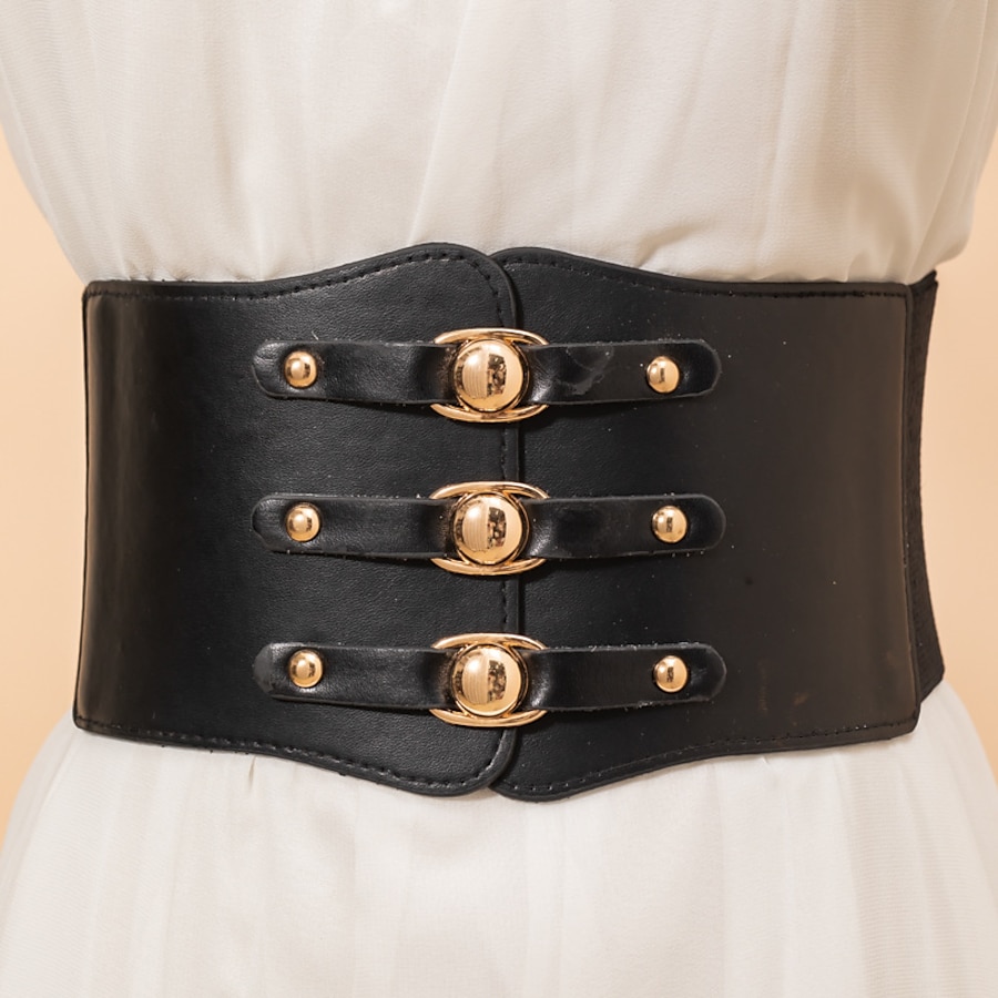  Women's Wide Belt Black White Party Wedding Street Daily Belt Pure Color / Red / Fall / Winter / Spring / Summer