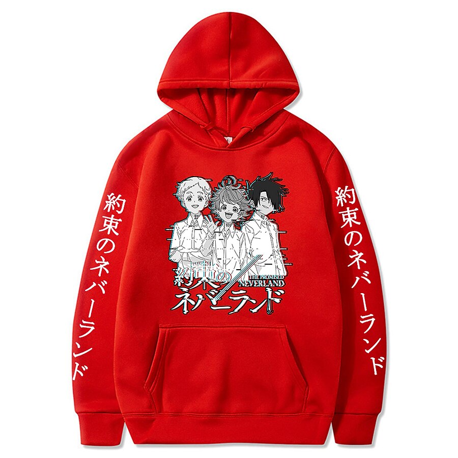  Inspired by The Promised Neverland Cosplay Polyster Anime Cartoon Harajuku Graphic Kawaii Print Hoodie For Men's / Women's