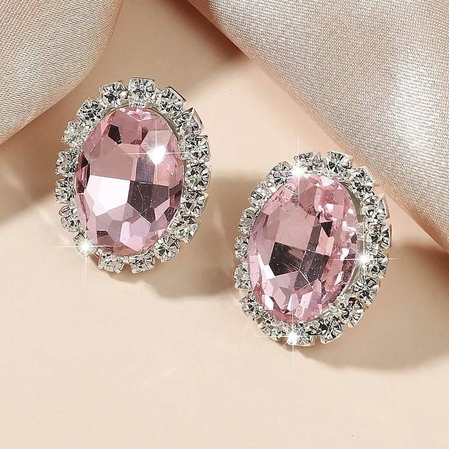  1 Pair Drop Earrings Earrings Women's Wedding New Baby Gift Classic Imitation Diamond Alloy Wedding Birthday