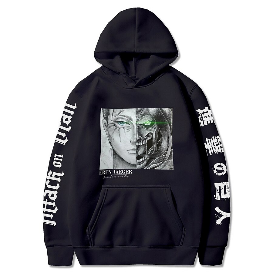  Inspired by Attack on Titan The Founding Titan Polyster Anime Cartoon Harajuku Graphic Kawaii Anime Hoodie For Unisex / Couple's