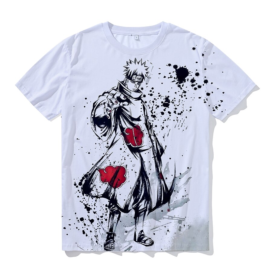  Inspired by Naruto Akatsuki Pain 100% Polyester T-shirt Anime 3D Harajuku Graphic Anime T-shirt For Men's / Women's / Couple's / Cartoon / Manga / Flat
