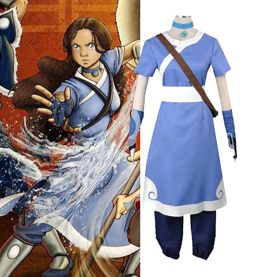  Inspired by Avatar:The Legend of Korra Katara Anime Cosplay Costumes Japanese Cosplay Suits Leotard / Onesie Pants Gloves For Men's / Neckwear / Neckwear