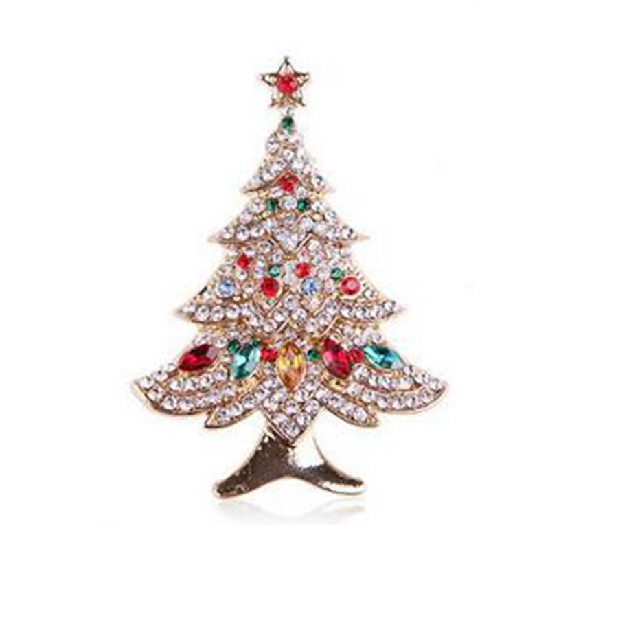  Women's Brooches Christmas Tree Classic Stylish Sweet Brooch Jewelry Gold For Christmas Daily