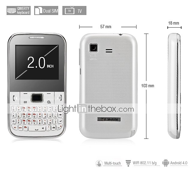 Celular C3 com Teclado QWERTY (2 polegadas, SIM Duplo, Câmera, JAVA, TV, FM, Quadband) de 2026 por $30.99 –P1