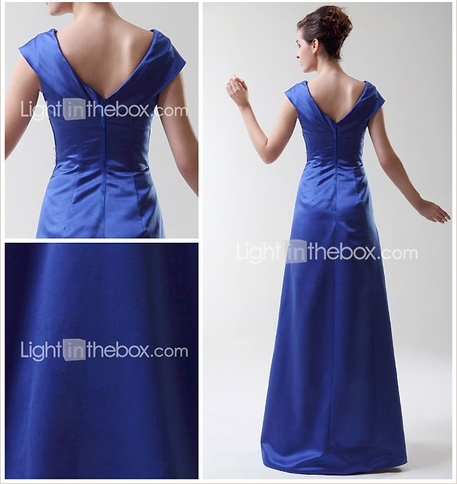 Princess / A-Line V Neck Floor Length Stretch Satin Bridesmaid Dress with Criss Cross 2026 - $126.99 –P2