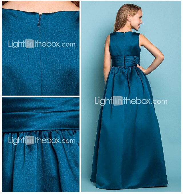 light in the box junior bridesmaid dresses Wedtrend Light Blue A-Line V Neck Floor-Length Chiffon Junior Bridesmaid  Dress Wedding Party Dress  WEDTREND