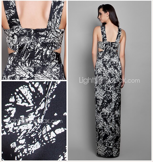 Футляр ремни В пол Stretch шифон Платье с Разрез впереди от TS Couture® 2025 - $69.99 –P2