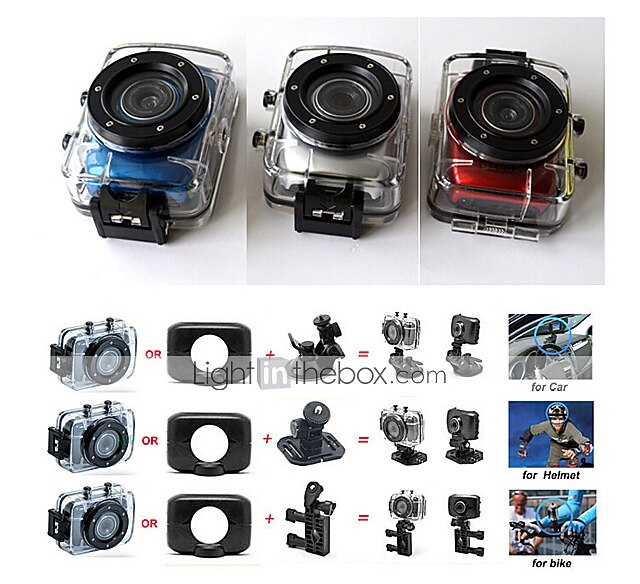 Toimintakamera / Urheilukamera 3MP 2592 x 1944 Vedenkestävä / Mukava / All-in-one 4X 1,5 CMOS 32 GB H.264Vuorikiipeily / Universaali / 2026 - $46.99 –P3