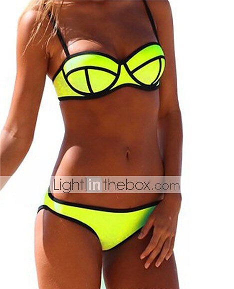 Women's Fashion Candy Colour Bikini Swimwear Swimsuit Bathing Suit,Sexy  Neoprene Push Up 2024 - $14.49