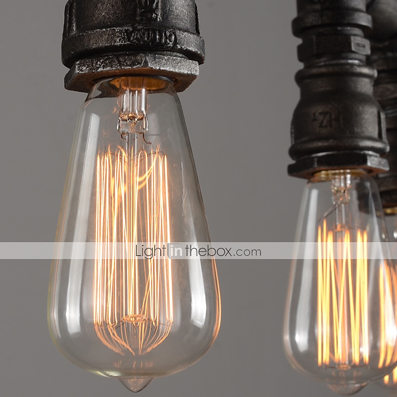 5-light 90 سنتيمتر الصناعية قلادة ضوء خمر أنابيب الحديد المطاوع باللون الأسود الانتهاء Steampunk الثريا بار بيسترو مطعم الإضاءة 2025 - $168.99 –P4