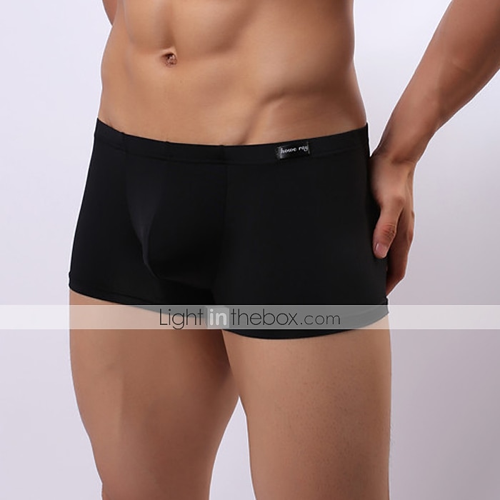 Per uomo Tinta unita Classico Tinta unita Boxer A vita medio-alta Seta sintetica Rosa M del 2026 a $8.99 –P4