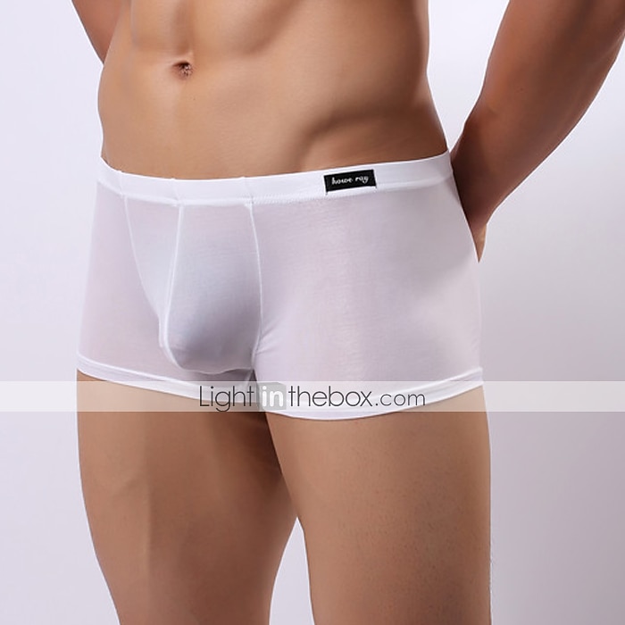 Per uomo Tinta unita Classico Tinta unita Boxer A vita medio-alta Seta sintetica Rosa M del 2026 a $8.99 –P1