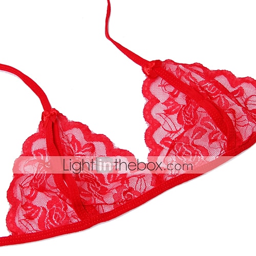 Women's Bra & Panty Set Wireless Lace Bras Padless Triangle Cup Solid  Colored Erotic Strap Polyester White / Lace Lingerie 2024 - $13.49